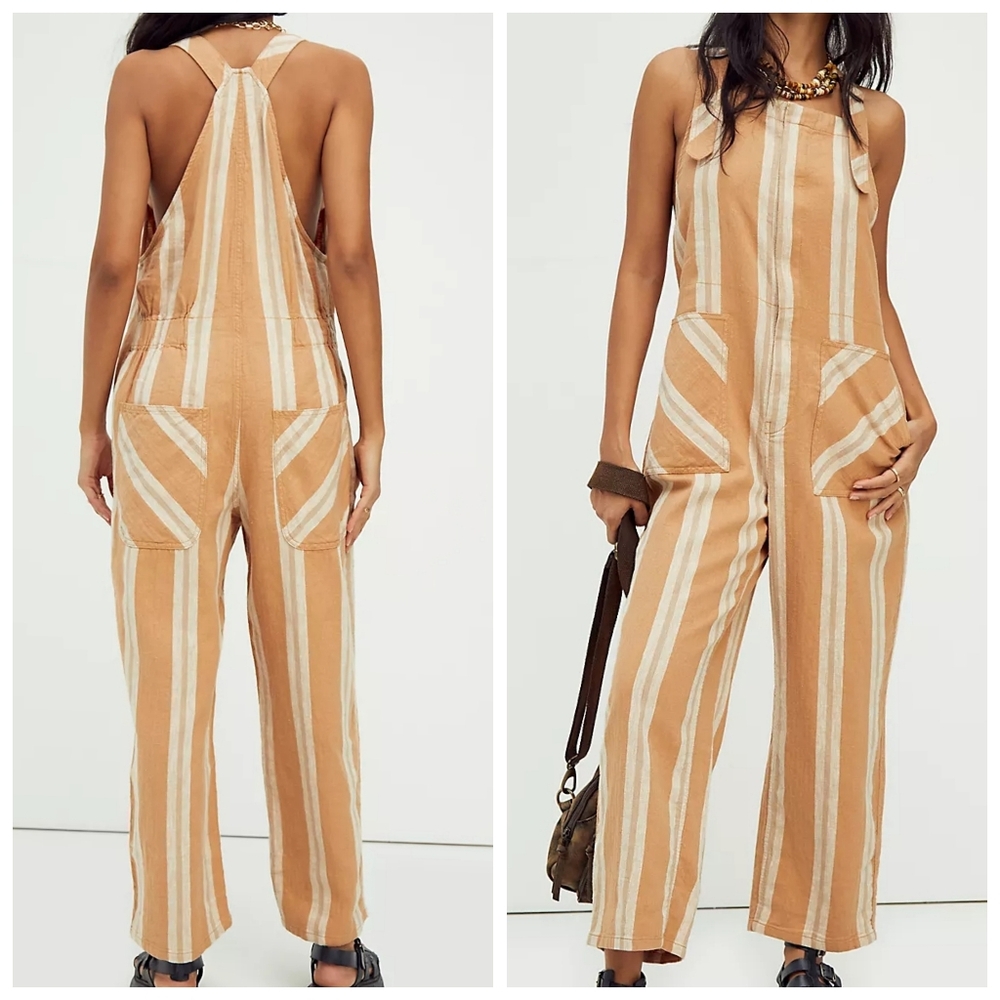 Free People Beach Dune Boyfriend Dungarees - Size Large